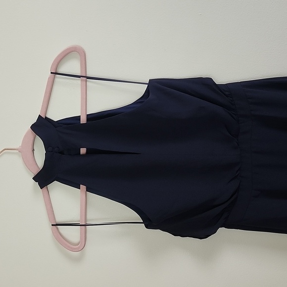 LIKELY Cameron Gown Navy Georgette Blouson Halter Maxi Dress XS - Picture 7 of 10